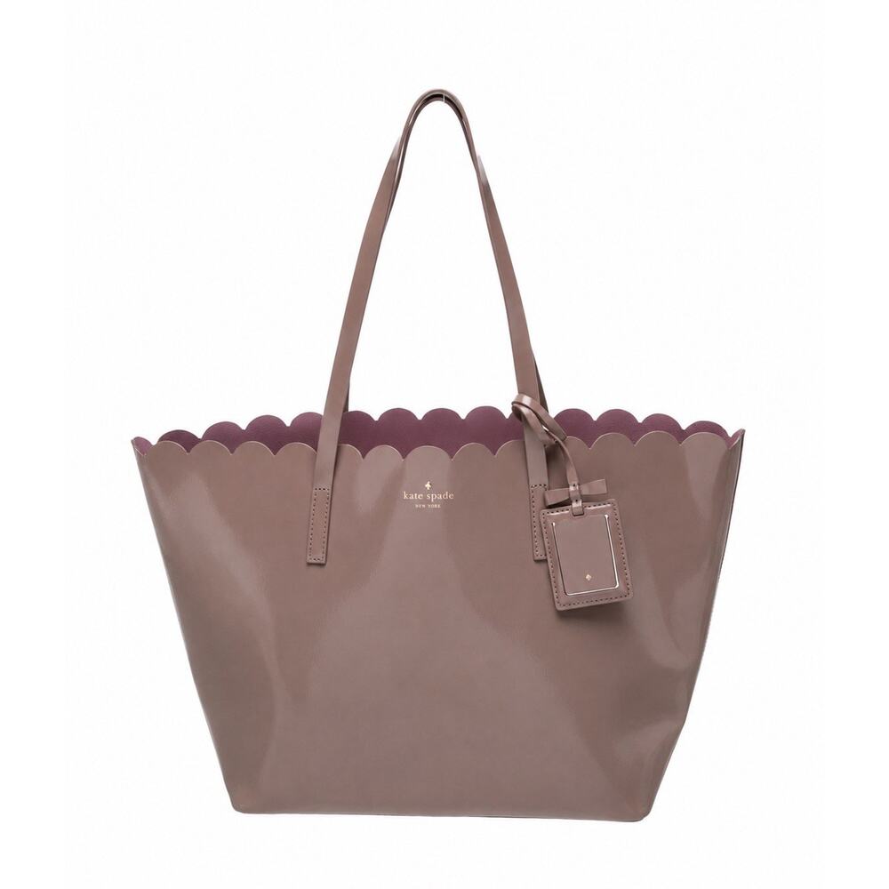 Kate Spade New York Scallop Tote Bag Blush Pink Large Shoulder Bag Tag